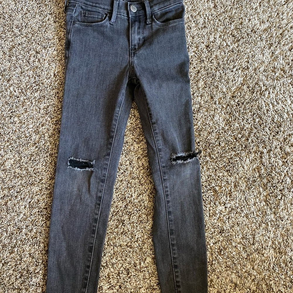 Women's Distressed Gray Jeans